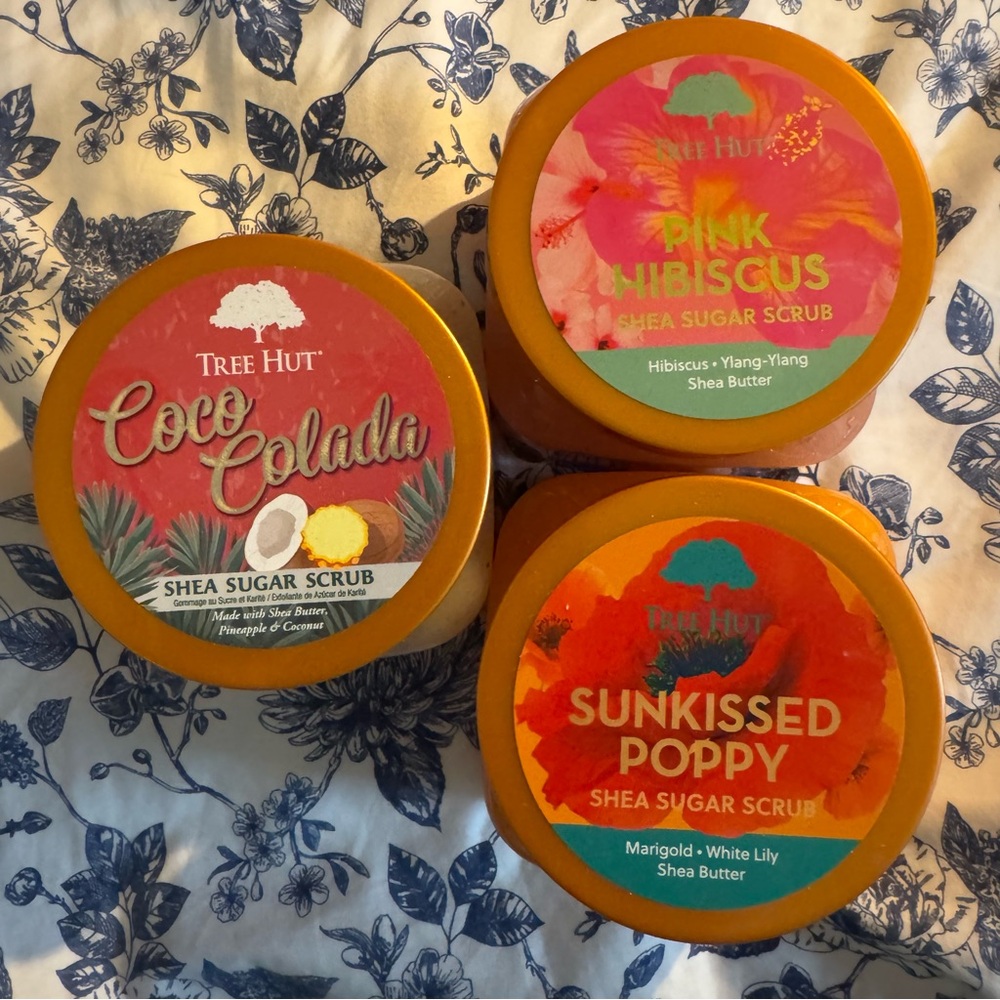 Tree Hut Shea Sugar Scrub - Pink Hibiscus, Sunkissed Poppy, and Coco Colada